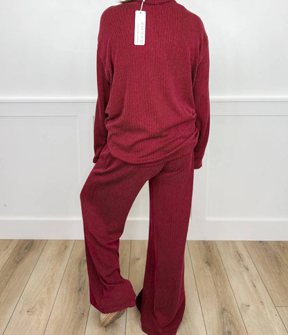 Soft Moments High-rise Ribbed Wide Leg Pants Set