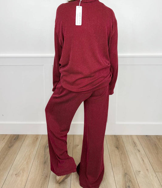Soft Moments High-rise Ribbed Wide Leg Pants Set
