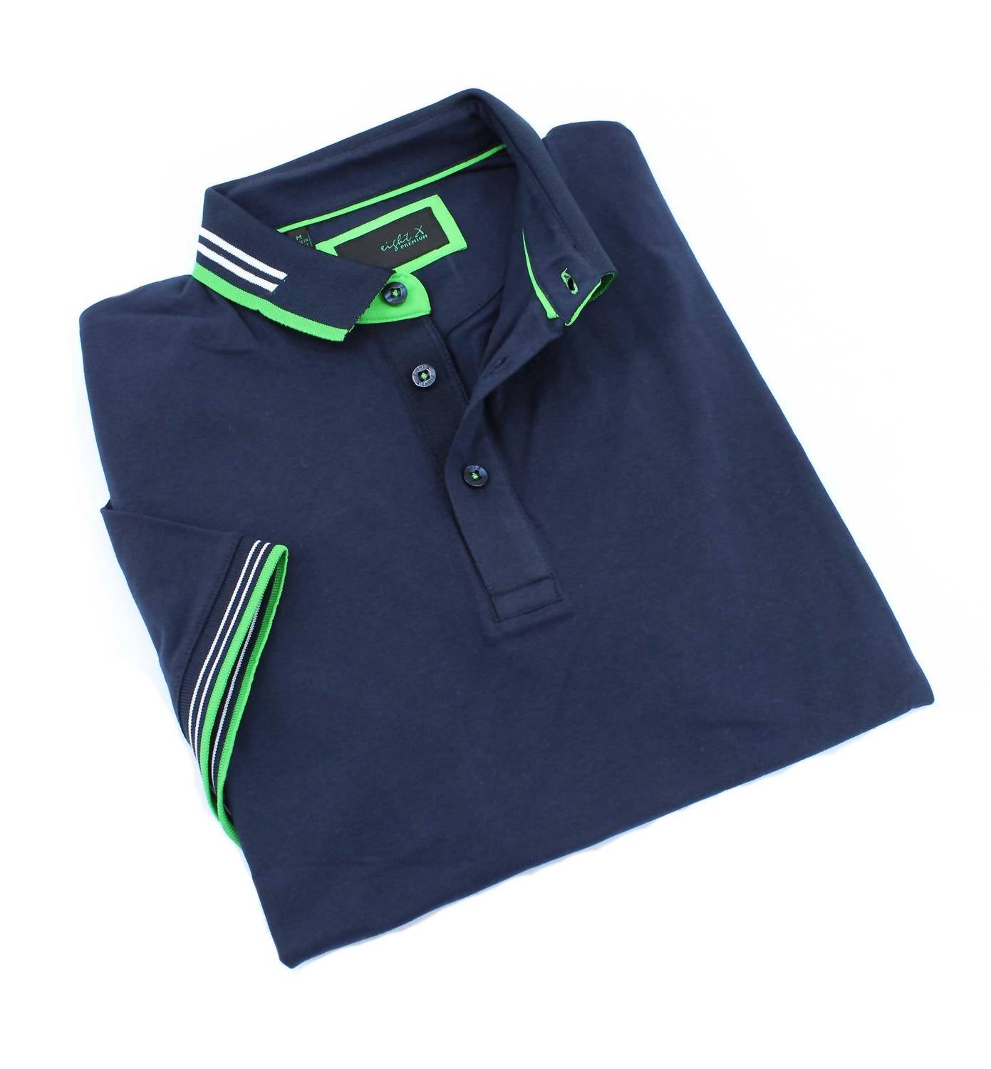 Polo With White And Green Trim