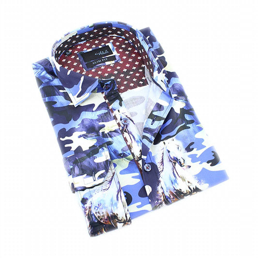 Camo Horses Button Down Shirt