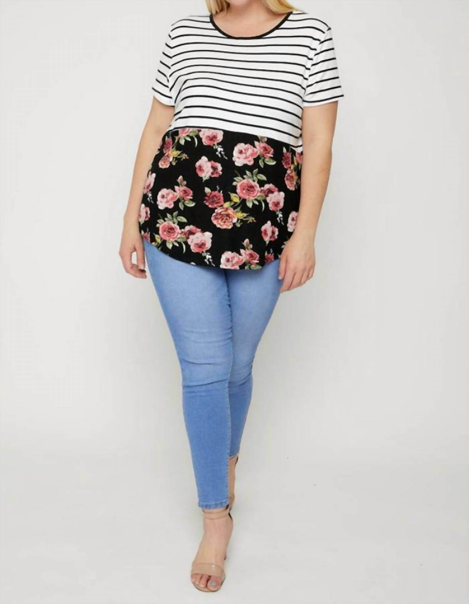 Poliana - Stripe & Floral Top - Rack Hunt -
