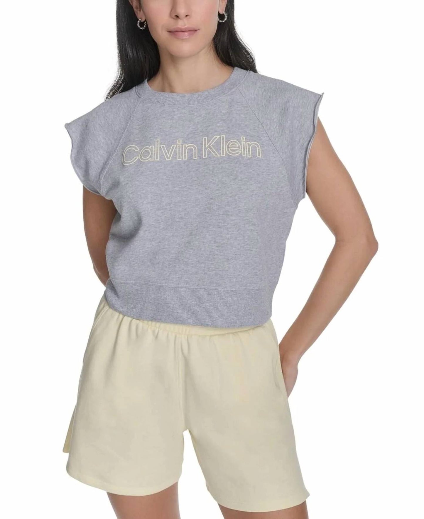 Sleeveless Puff-logo Cropped Top