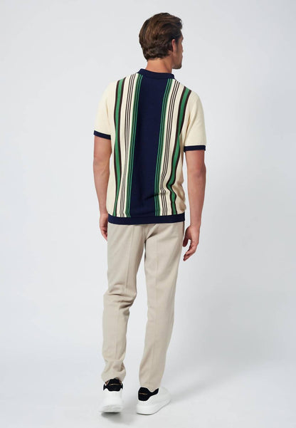 No Time For Dreaming Striped Knit Polo - Plus