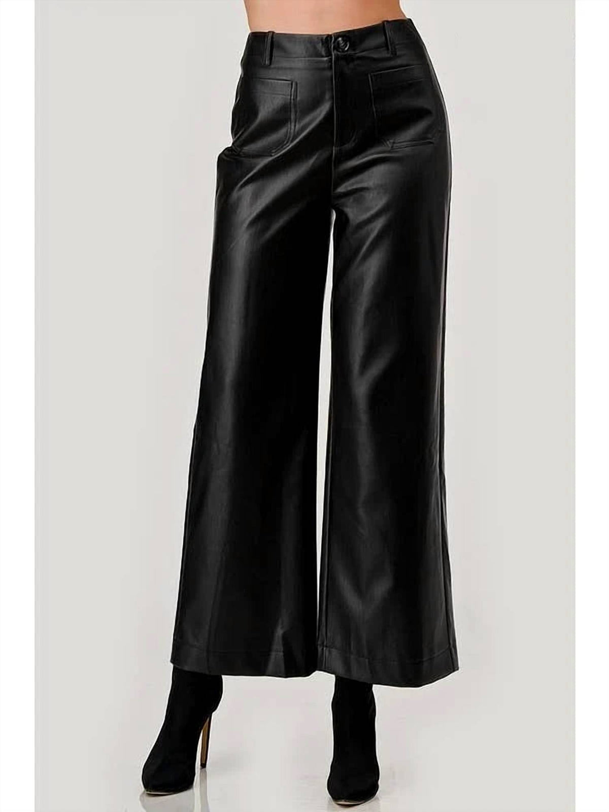 Piper Faux Leather Wide Leg Pants