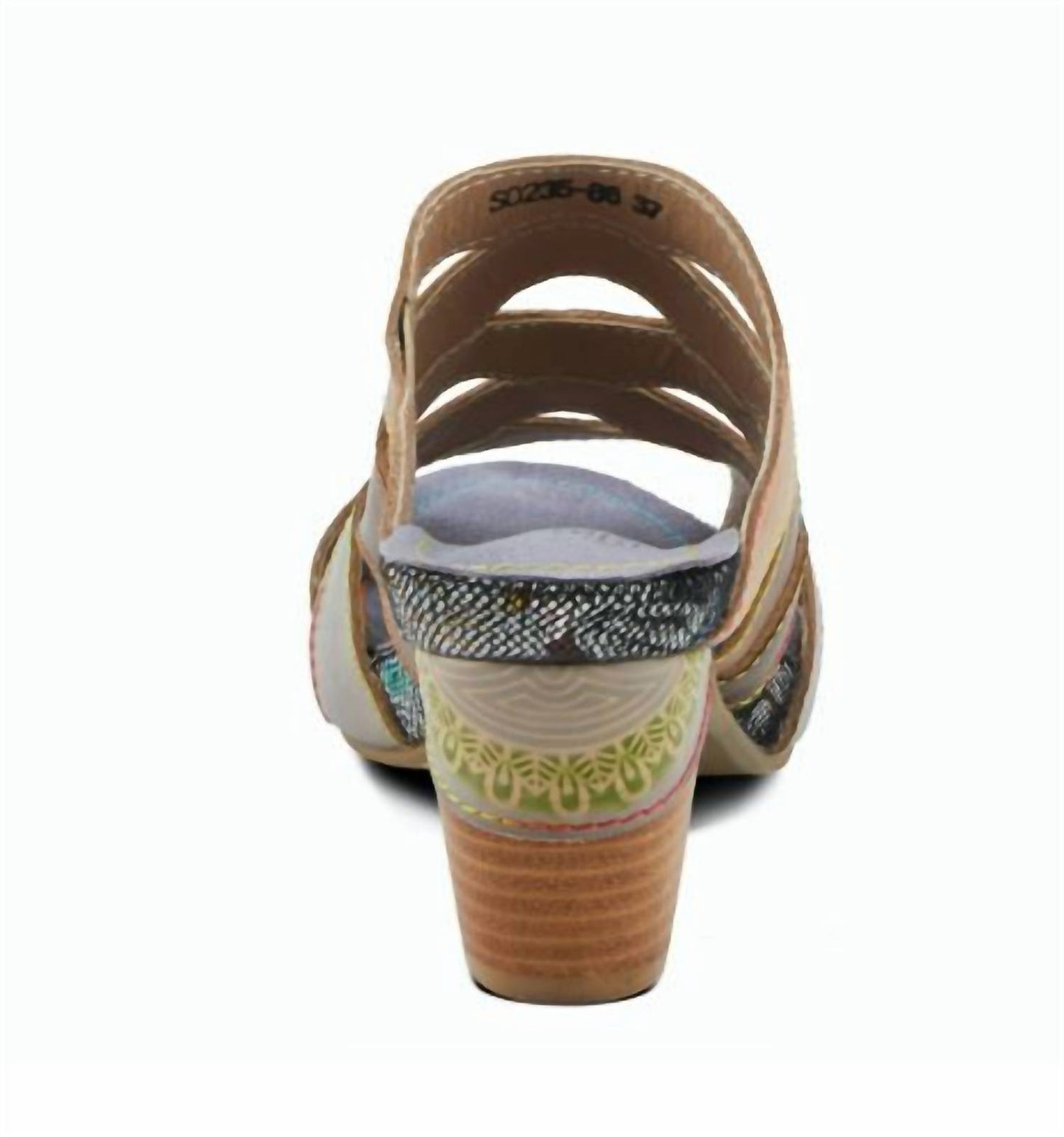 Women's Pita Leather Stacked Heel Sandal