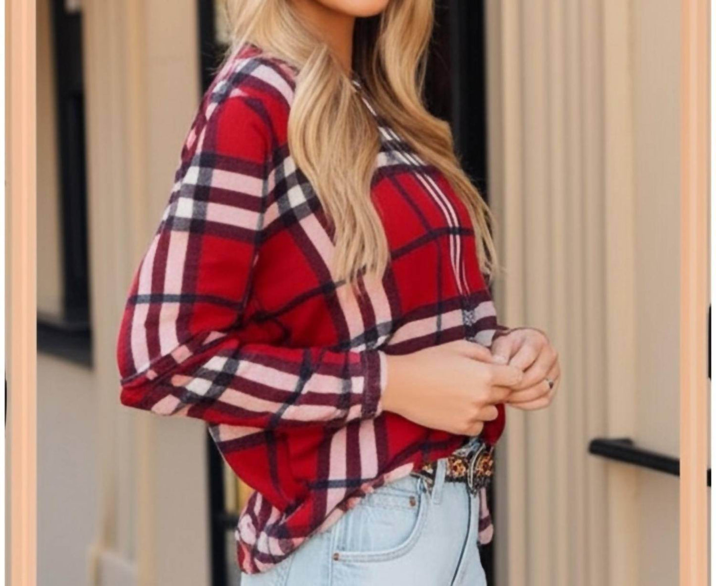 First Love by Lovelyn - Plaid Light Knit Sweater - Rack Hunt -