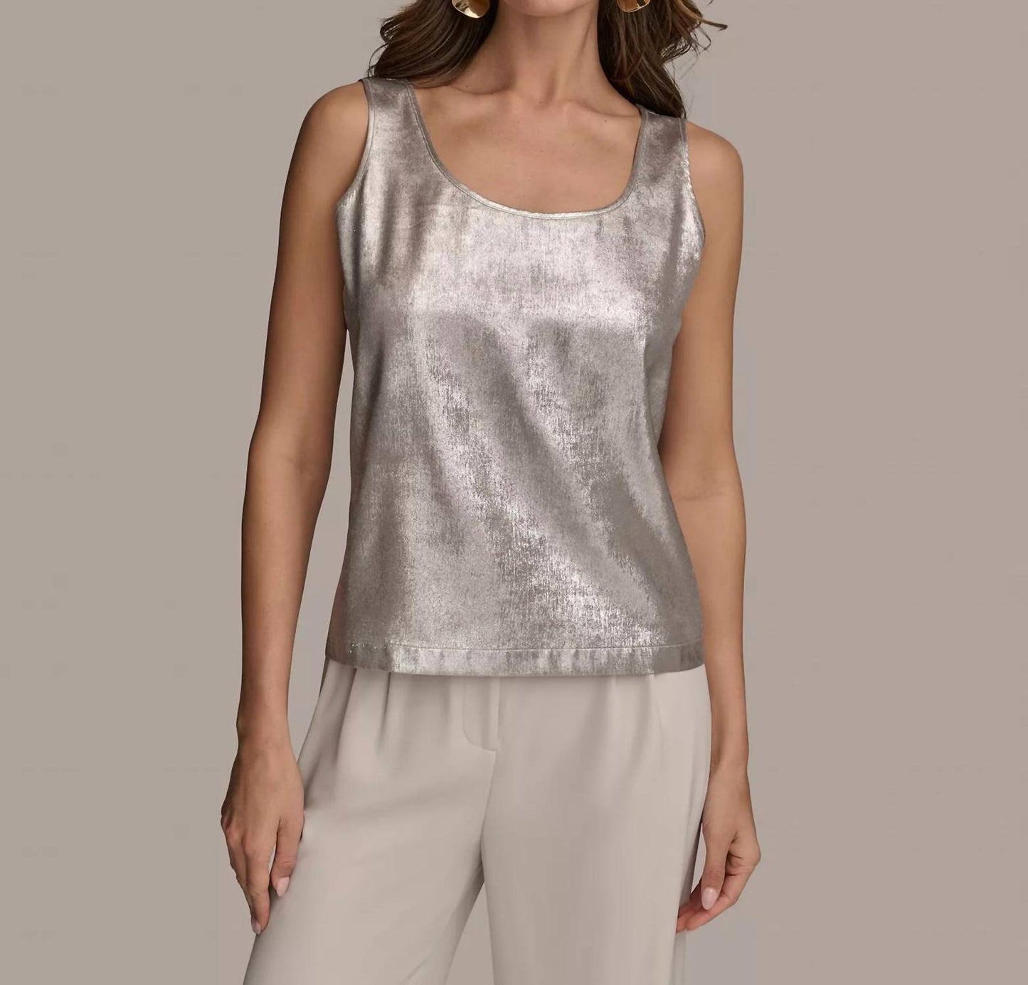Metallic Scoop-neck Tank