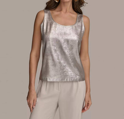 Metallic Scoop-neck Tank