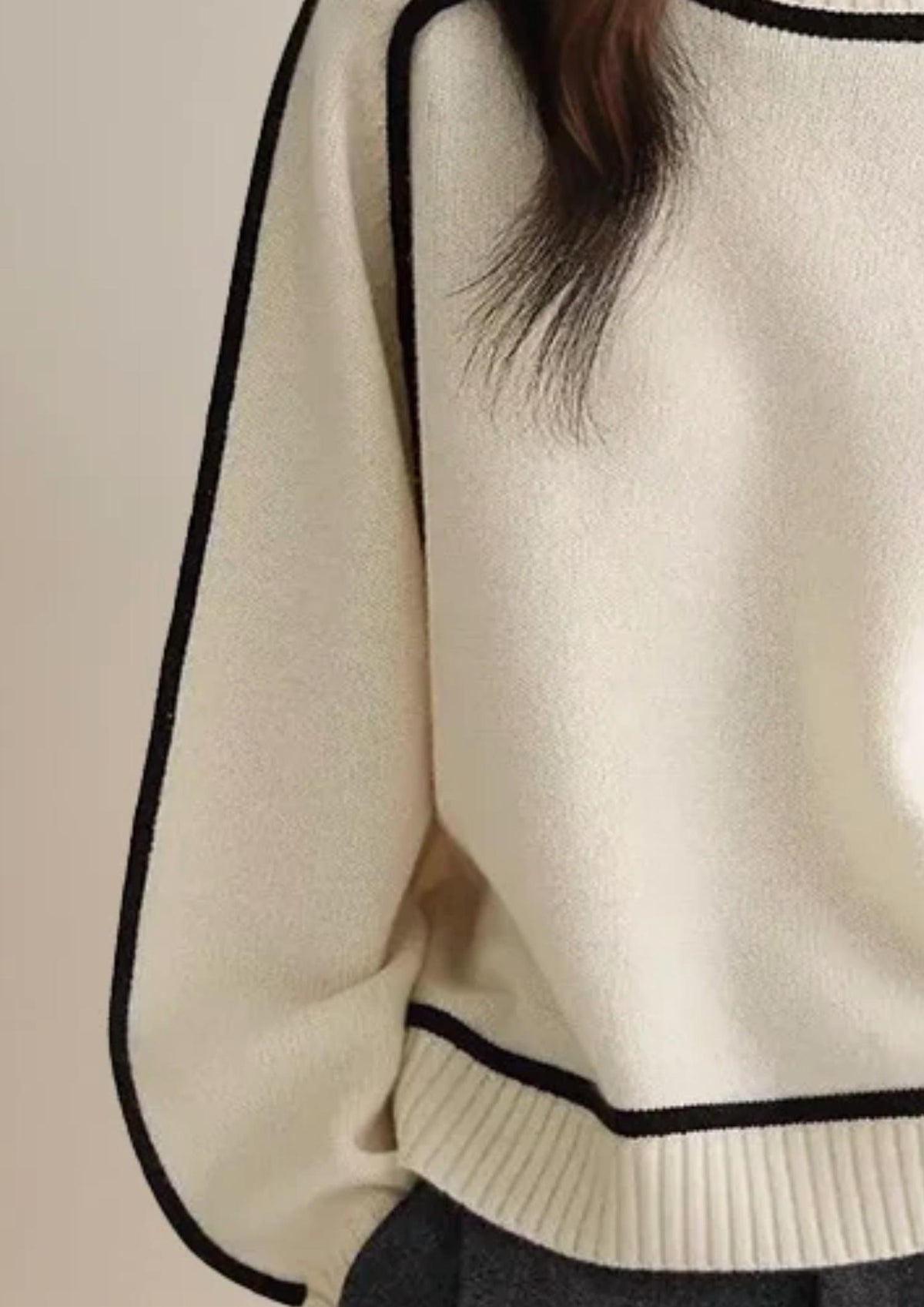 Contrast Split Joint Sweater