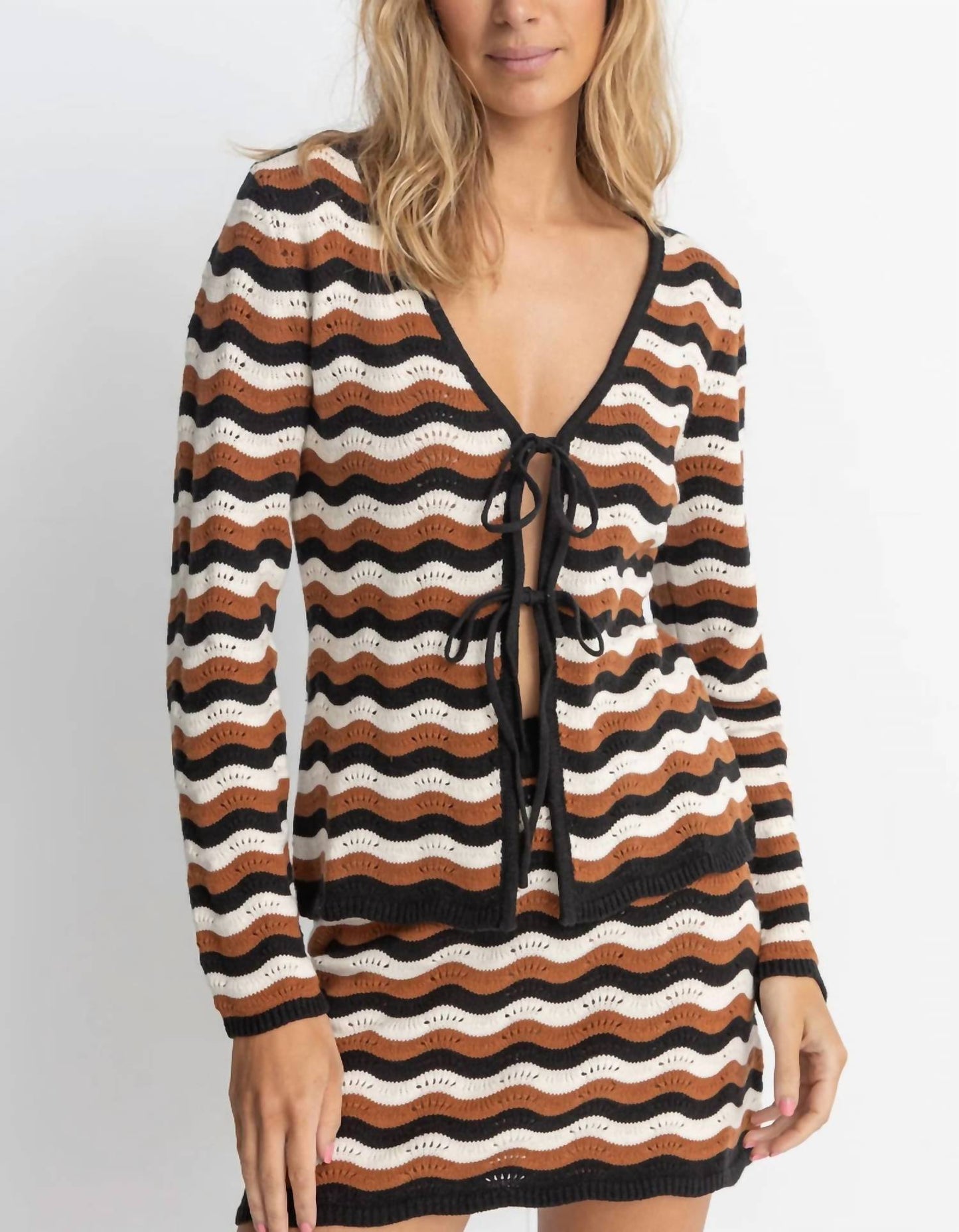 Venice Knit Tie Front Top