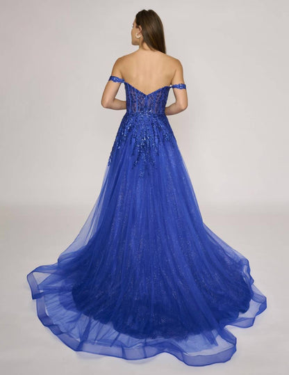 Long Glitter Formal Prom Slit Dress