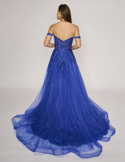 Long Glitter Formal Prom Slit Dress
