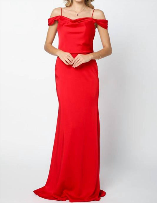 Juliet - Draped Off-the-shoulder Evening Gown - Rack Hunt -