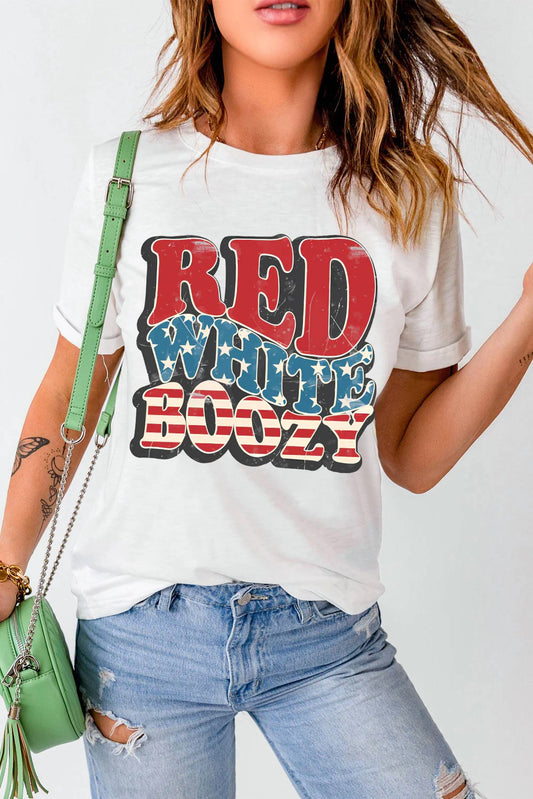 Red White Boozy Patriotic Graphic Tee