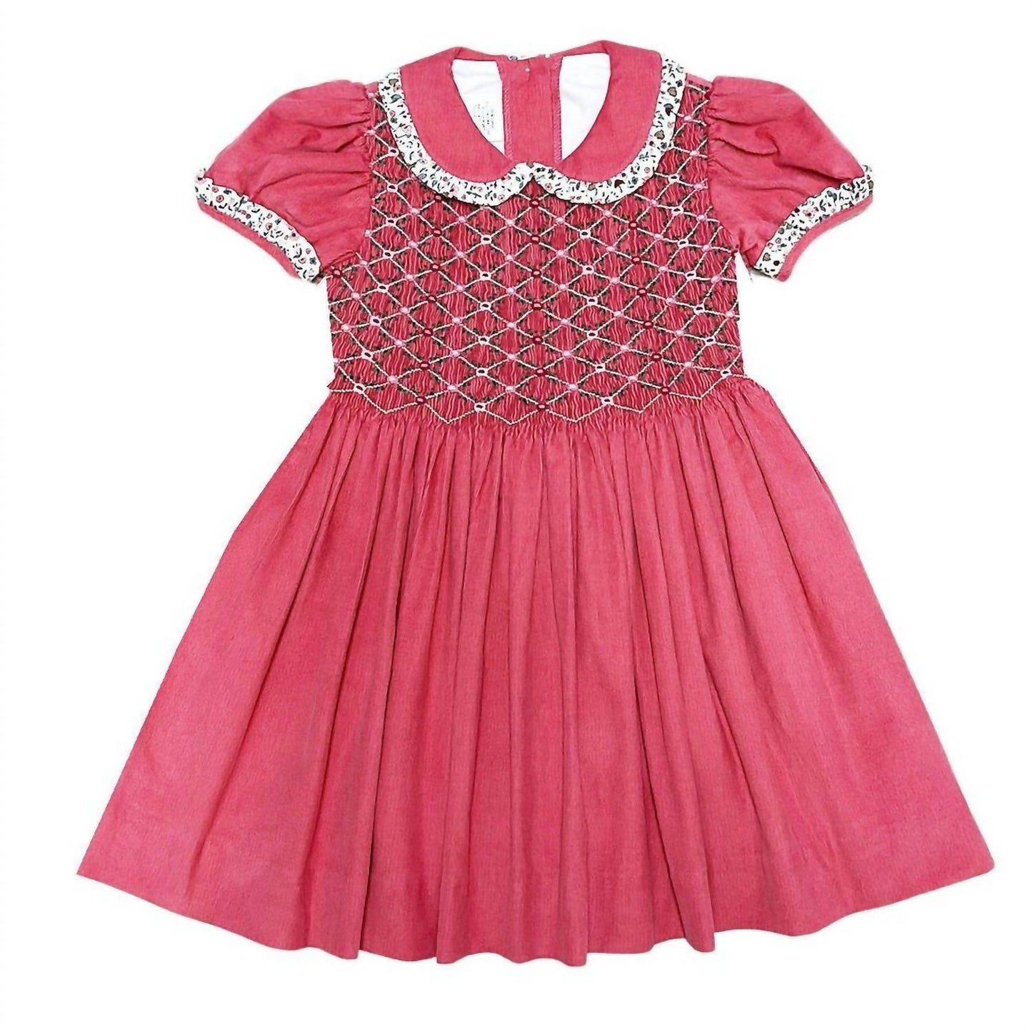 Girl's Isabella Hand Smocked Corduroy Dress