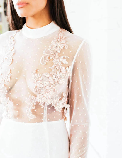Ariti Kaziris - Long Sleeve Sheer Lace Dress - Rack Hunt
