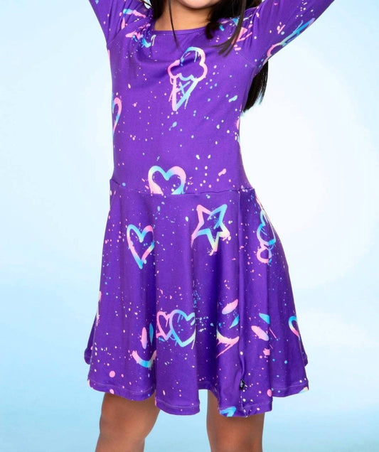 Graffiti Rainbow Simply Soft Skater Dress