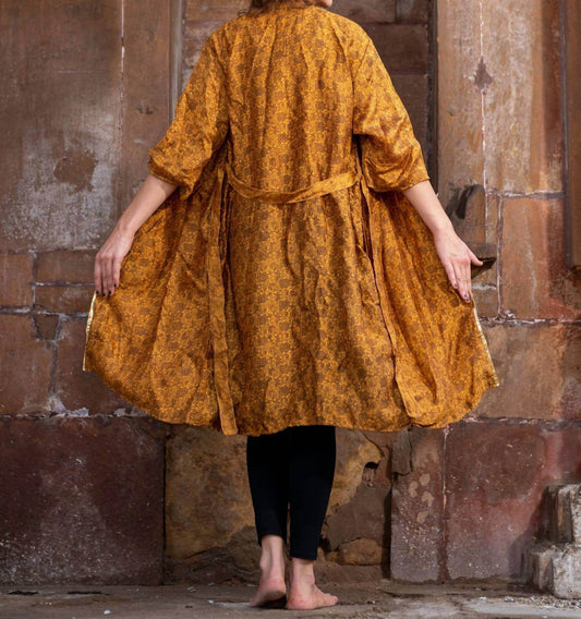 StandAwt - Golden Glow Reversible Saree One Size Kimono - Rack Hunt -