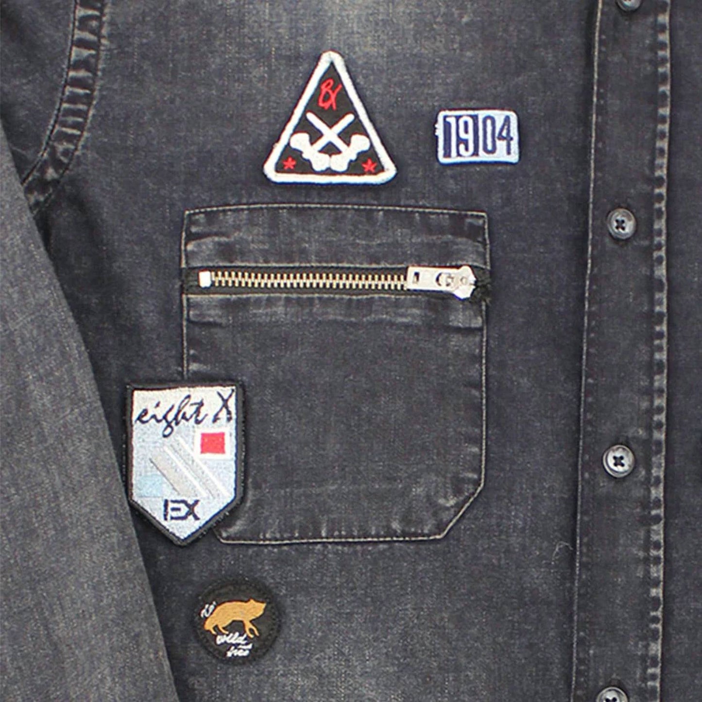 Grizzly Bear Denim Button Down Shirt