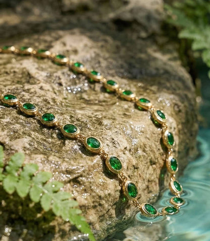 Women's Gemstone Station Necklace