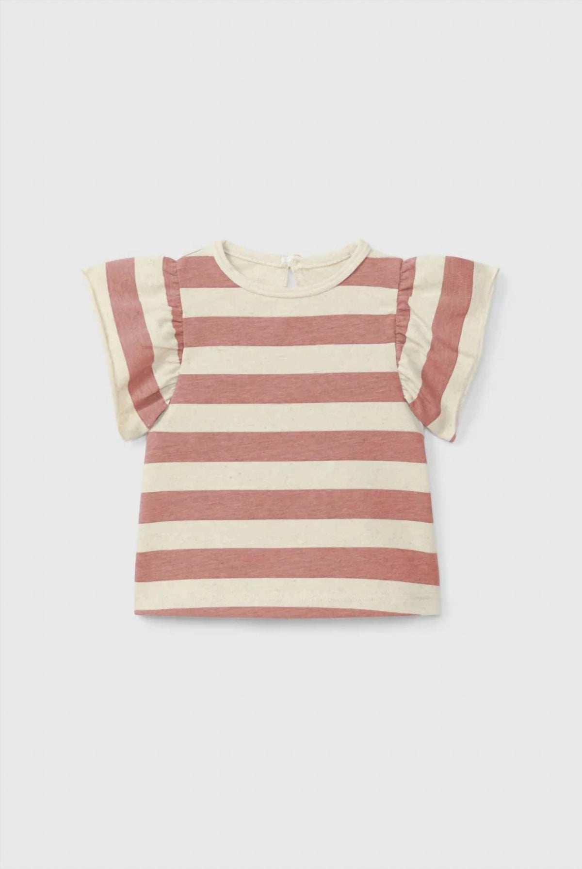 Girls Striped Ruffle T-shirt