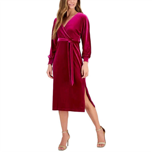 Taylor - Solid Velvet Midi Dress - Rack Hunt -