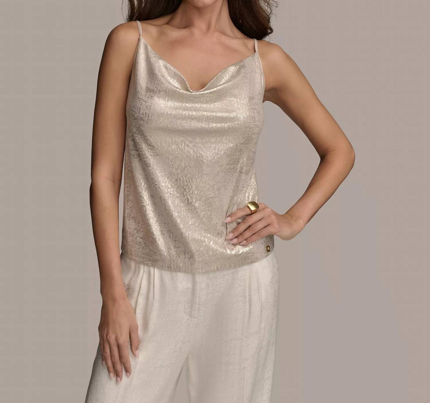 Metallic Sequin Embellished Camisole