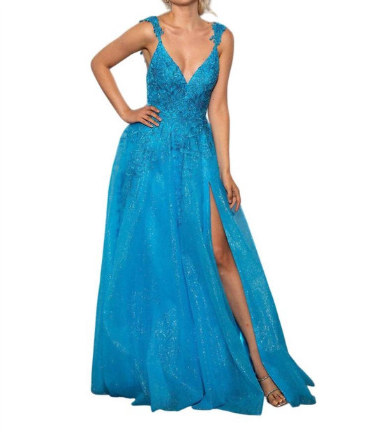Long Prom Formal Glitter Dress