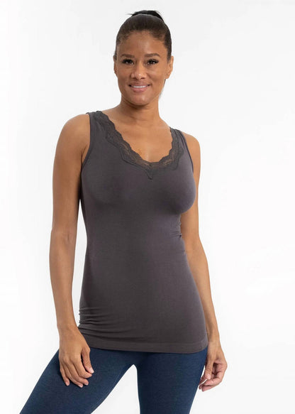Lace Trim V-Neck Tank