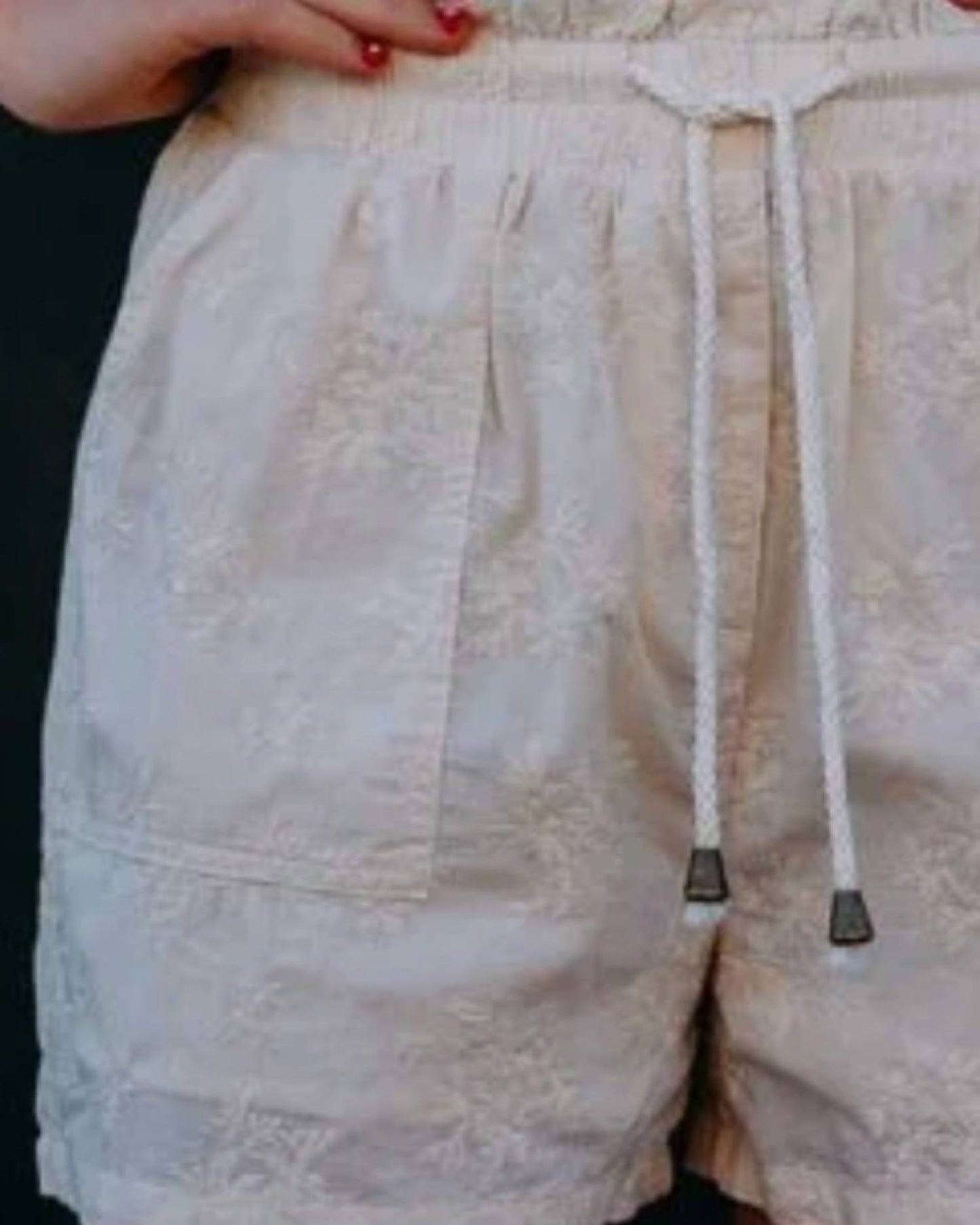 Audra Floral Embroidered Paperbag Shorts