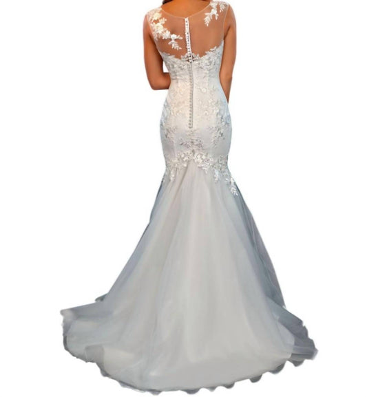 V Neck Bridal Fitted Maxi Dress
