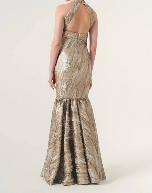 Criss Cross Halter Long Mermaid Evening Gown