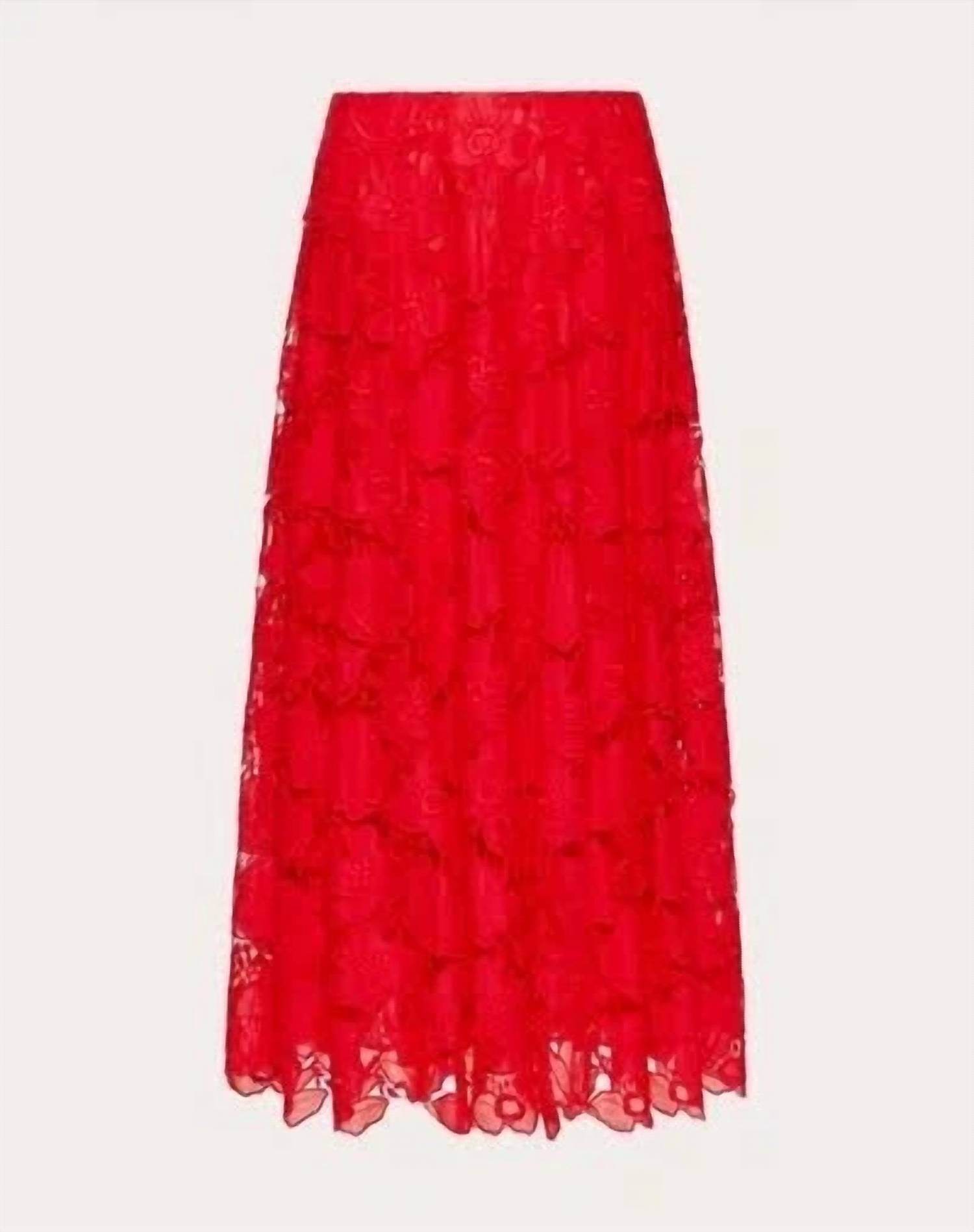 Valentino - Mussoline Carving Lace Midi Skirt - Rack Hunt