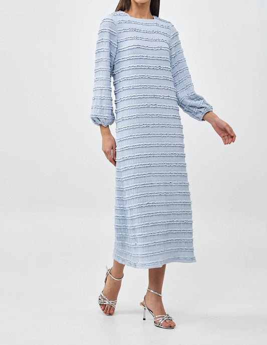 Camellia - Elegant Long Sleeves Textured Maxi Dress - Rack Hunt