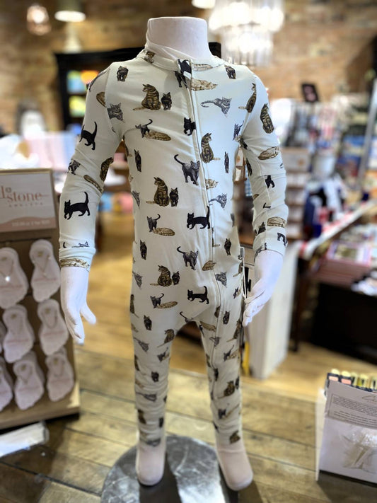 Kid's Cat Cotton Stretch Zipper Pajama