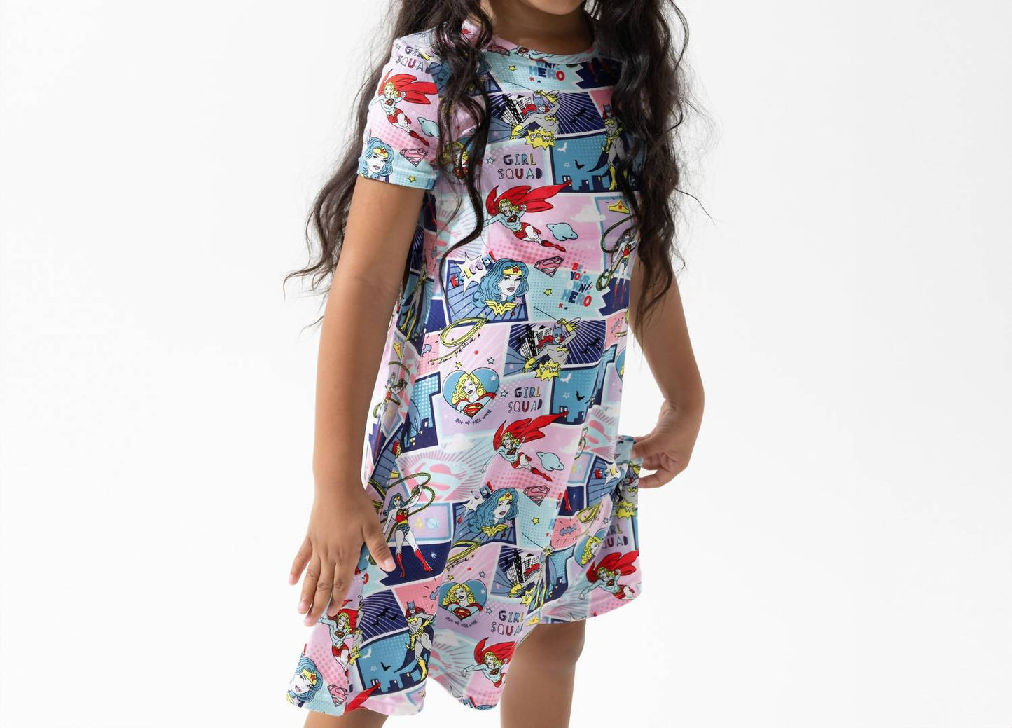 Justice League Heroines Bamboo Short Sleeve Dress