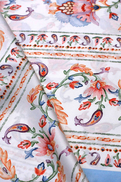 Women's Baroque Blossom Double Sided Silk Scarf