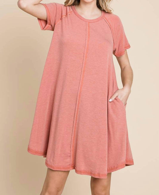 Women’s Solid T Shirt Swing Mini Dress