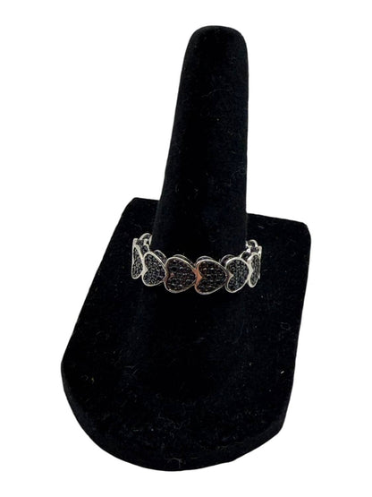 Women's Spinel Pave Hearts Eternity Ring