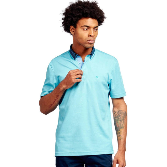 Color Dot Collar Polo Shirt