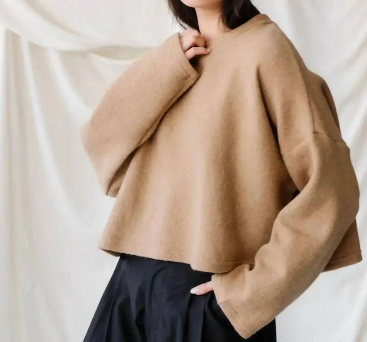 Natalie Busby - Cropped Crew Sweater - Rack Hunt