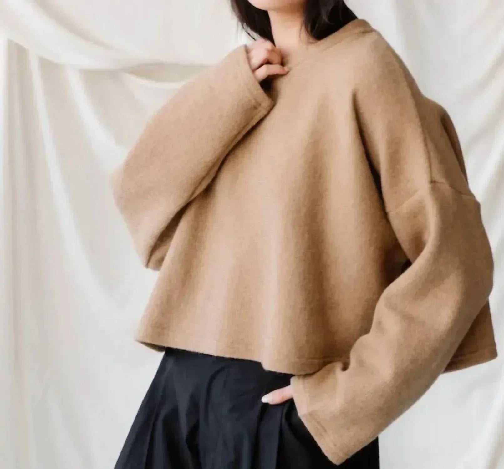 Natalie Busby - Cropped Crew Sweater - Rack Hunt