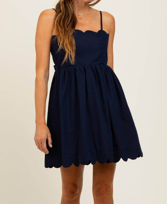 PinkBlush - Scallop Edge Cutout Tie Back Mini Dress - Rack Hunt -