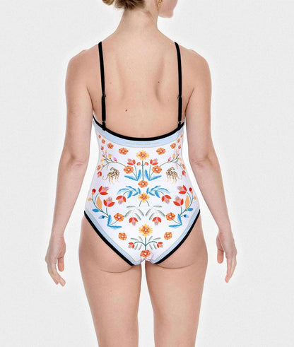 Night Imagination Reversible V-neck One-piece Swimsuit