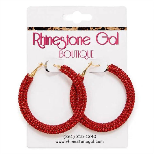 Women's Crystal Bling Hoop Earrings