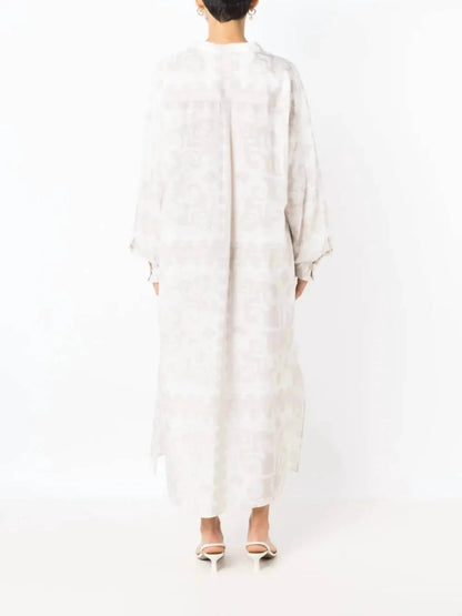 Valentino - Geometric Print Silk Cotton Dress - Rack Hunt