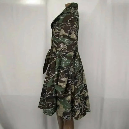 PHILIPP PLEIN - Women's Rhinestone Camouflage Trench Coat - Rack Hunt
