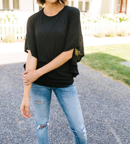 Elegantly Ruffled Sleeve Blouse