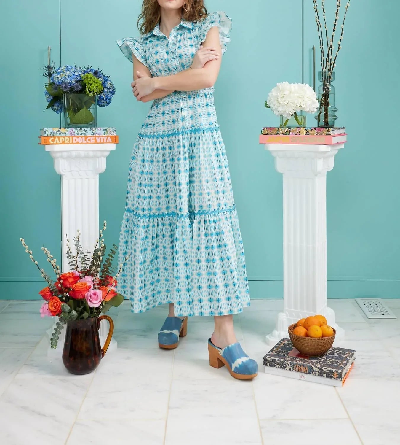 BROOKS AVENUE - Flutter Sleeve Maxi Dress - Rack Hunt