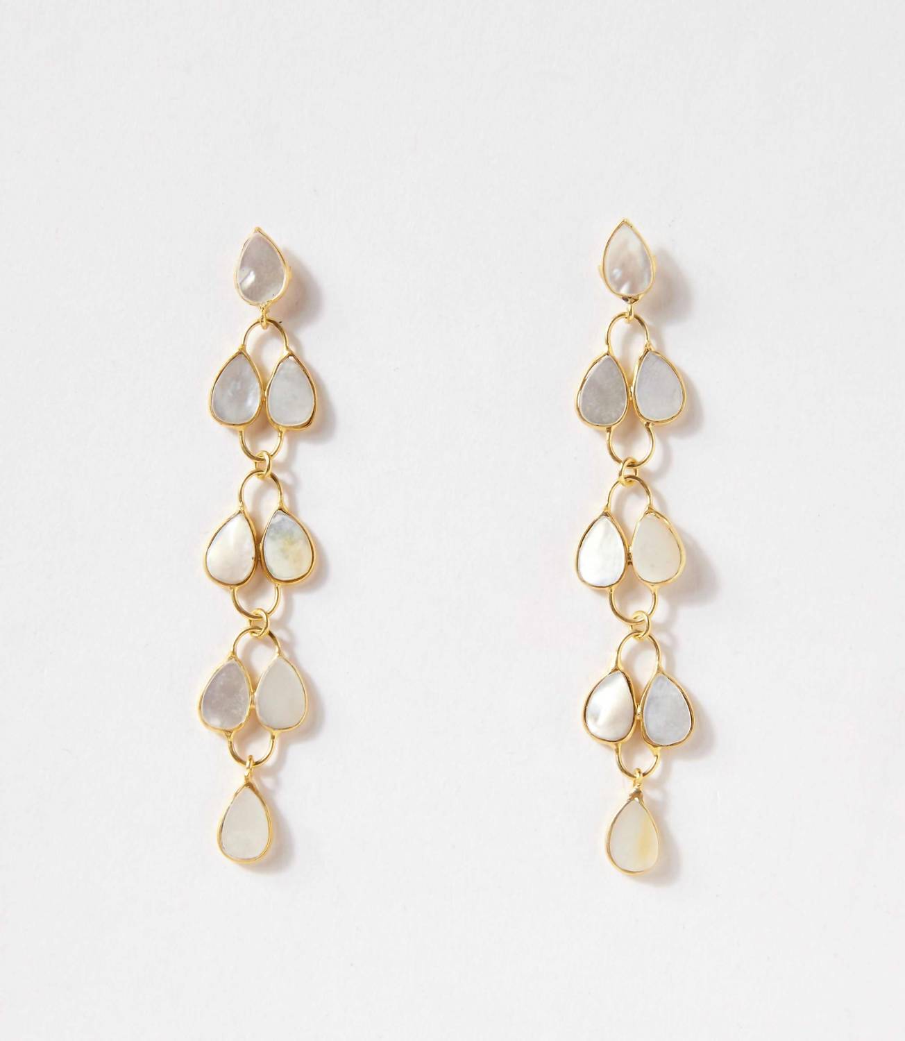 Women's Feather Drop Gemstone Earrings